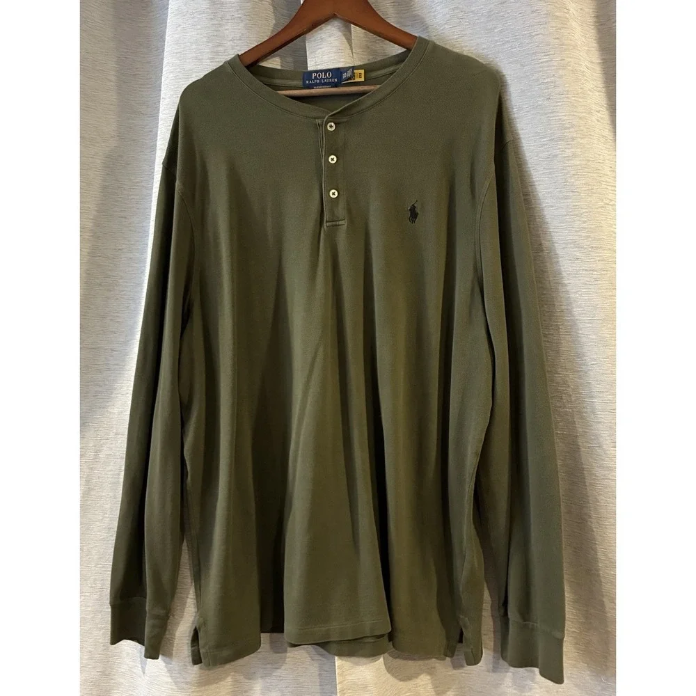 Polo Ralph Lauren Rugby Long Sleeve Men XXL Pullover Sweater‎ 1/4 Button